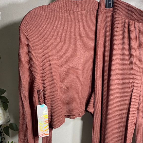 Almost Famous Rust Ribbed Knit Set - Picture 3 of 5